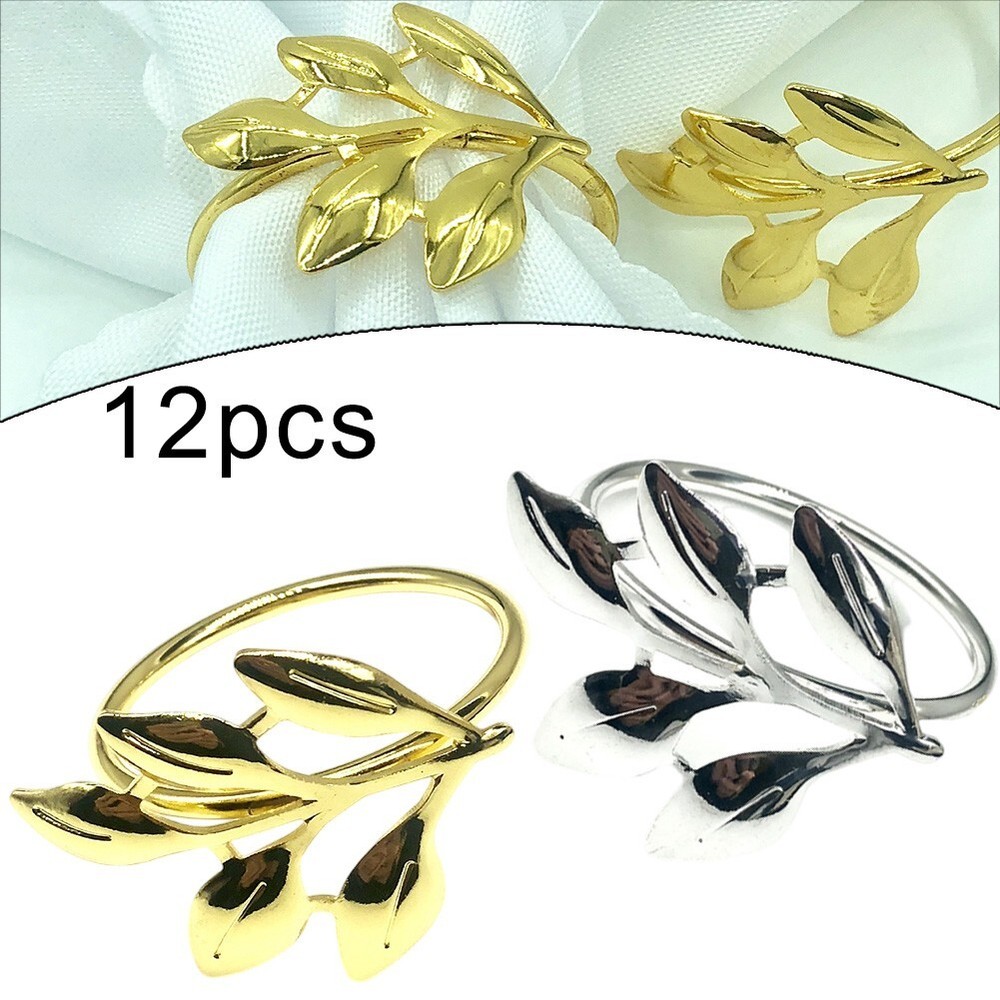 Set of 12 Quality Plated Metal Napkin Holders for Elegant Table Settings