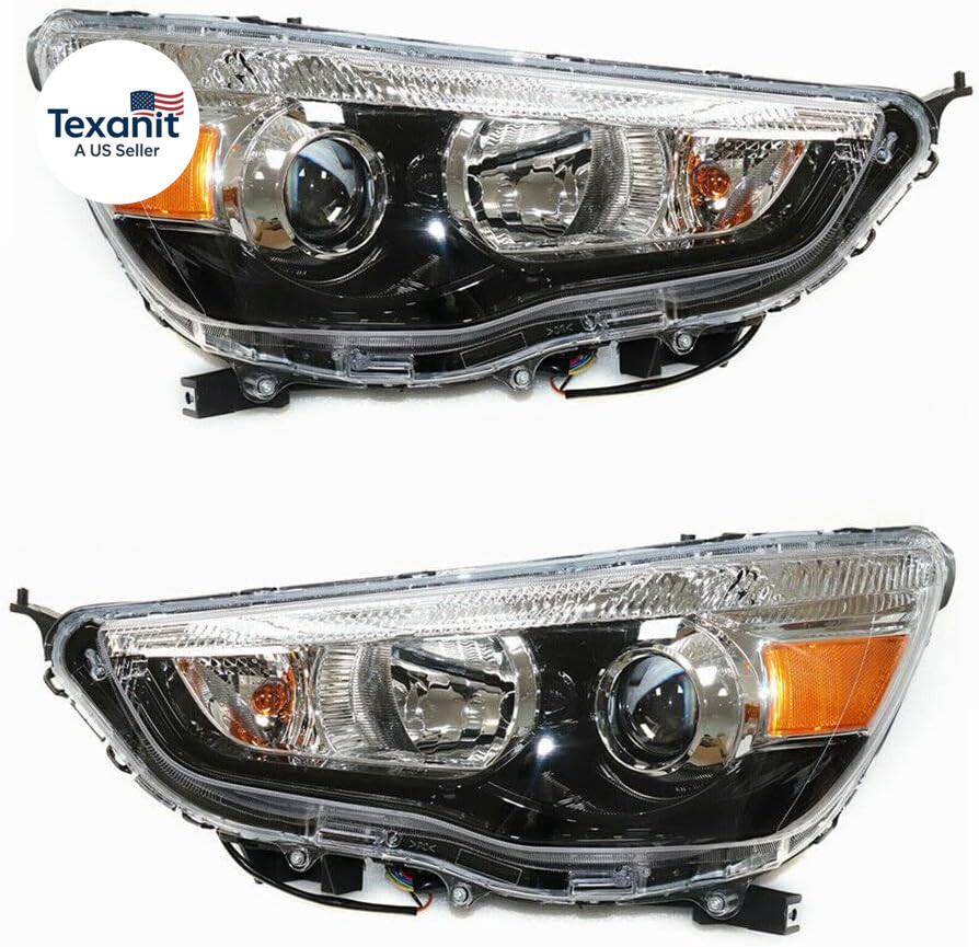Headlight Set Assembly Fit for 2011-2019 Mitsubishi Outlander Sport（Rvr） ES/LE/S