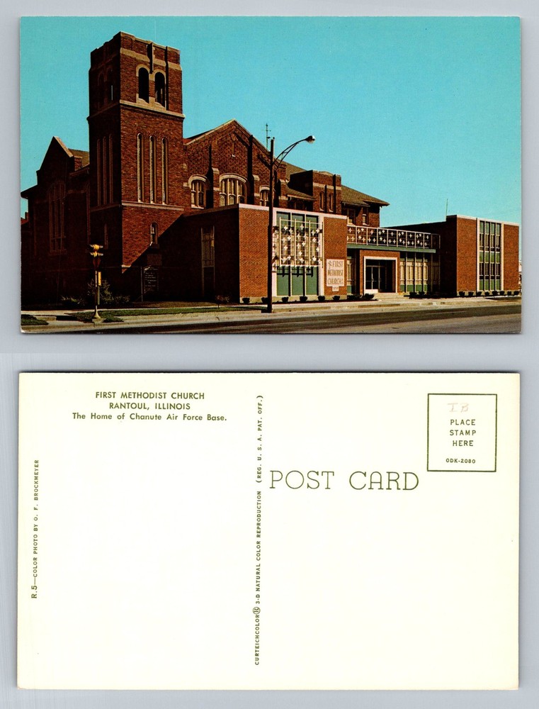 Rantoul, IL-Illinois, First Methodist Church Chanute Air Force Vintage Postcard