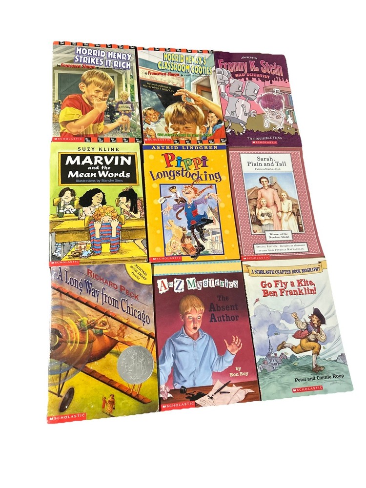 Lot of 9 First Scholastic Printing Paperback Children's Books 1990's & 2000's