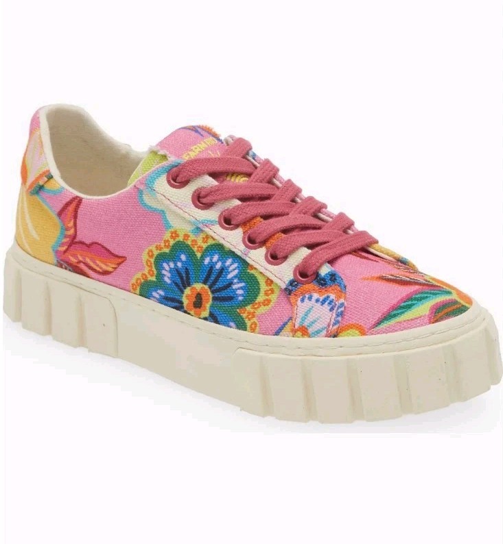 Farm Rio Full Garden Platform Sneaker Women's Size 7  Floral Copacabana Tropical