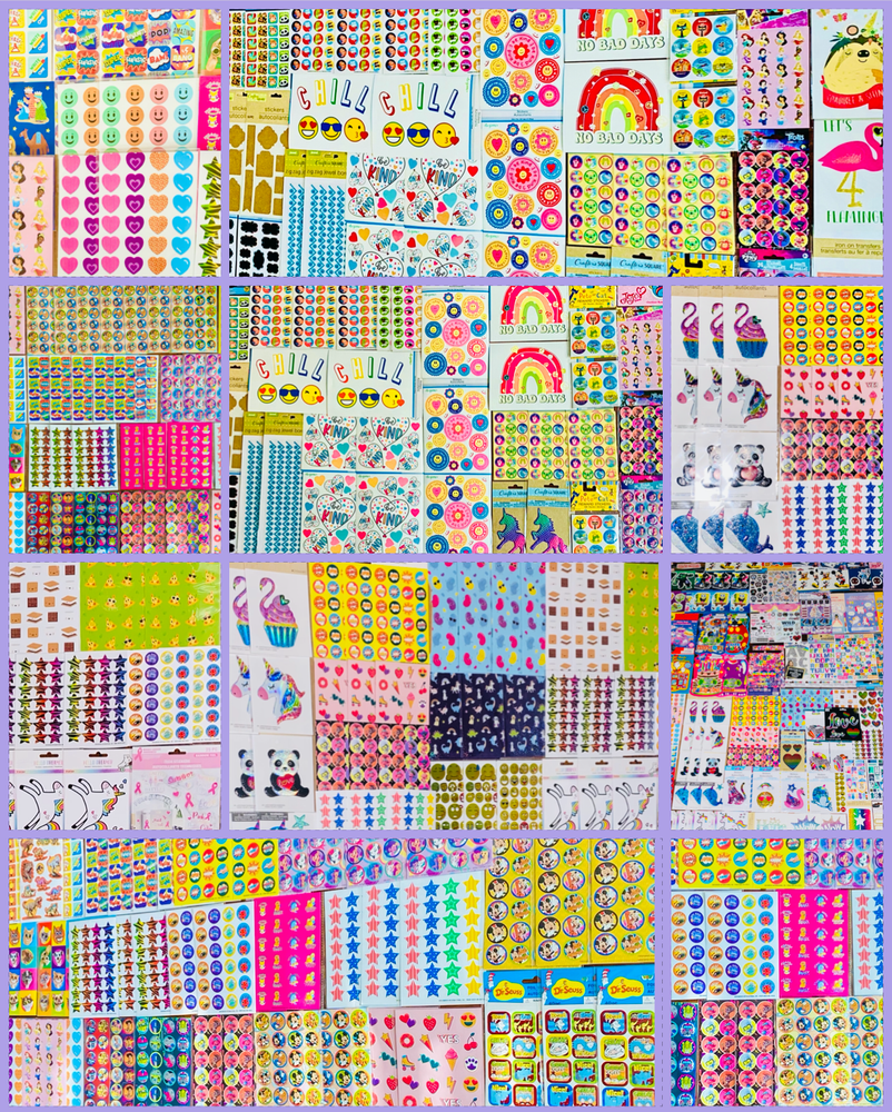 WHOLESALE 1899 Stickers for Kids GLITTER Metallic, Glossy, Decorative Craft Pack