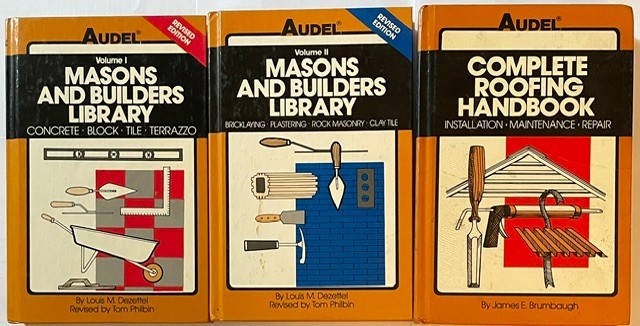 Audel Mason Builders Library Dezettell Complete Roofing Handbook Brumbaugh 1986