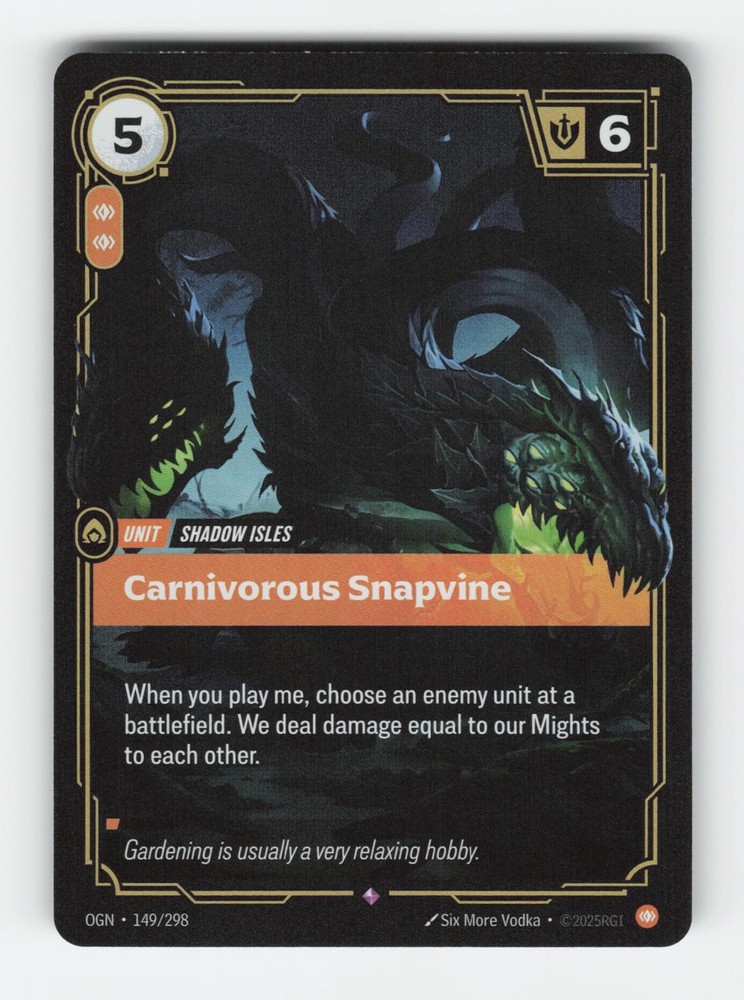 Carnivorous Snapvine 149/298 Rare Origins Riftbound Foil Near Mint