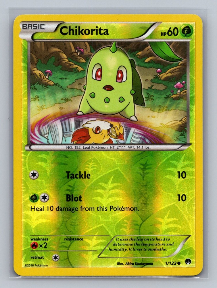 Chikorita 1/122 Reverse Holo Common BREAKpoint Pokemon Card
