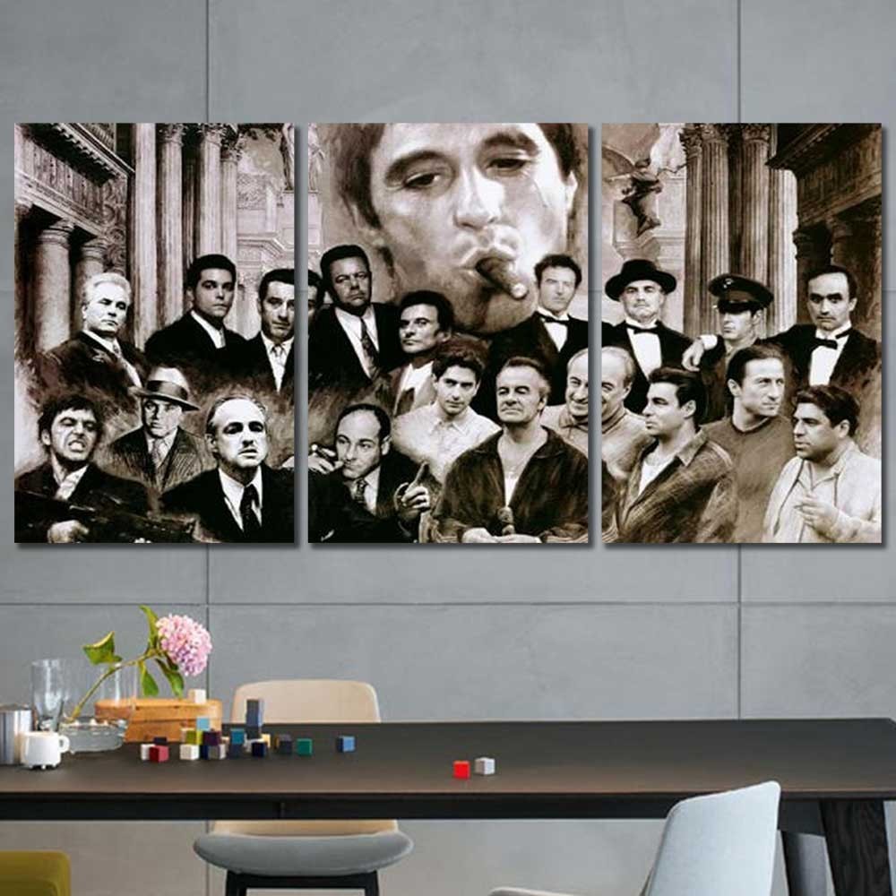 Gangster Mob Mafia Scarface Multiple Options 3 4 5 Panel Canvas Wall Art Home