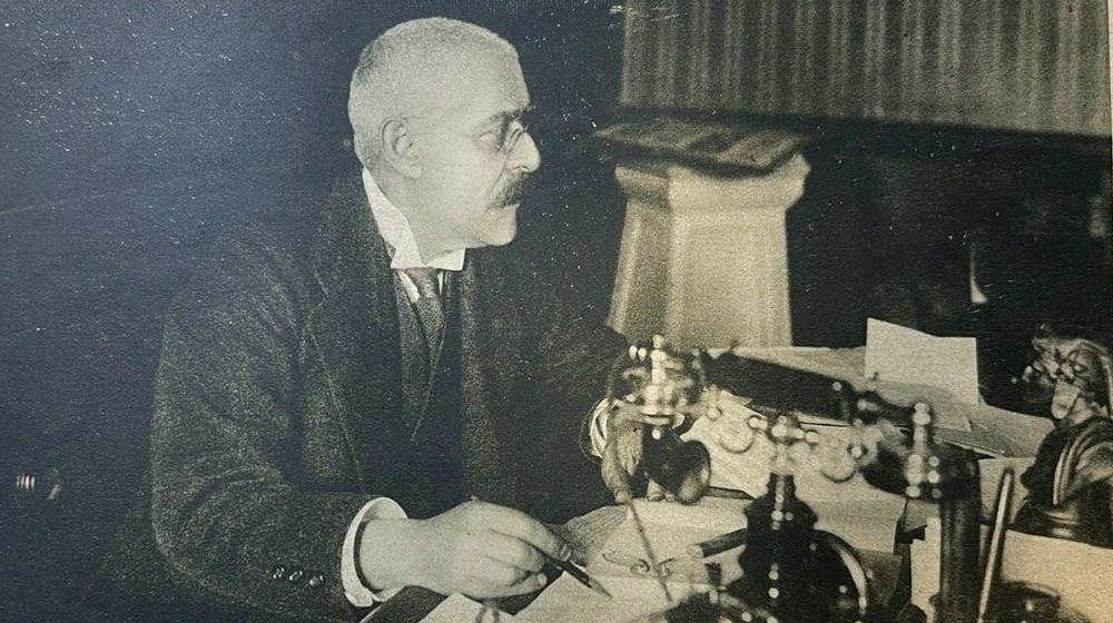 1917 Vintage WWI Illustration Professor Spyridon Lambros Premier of Greece