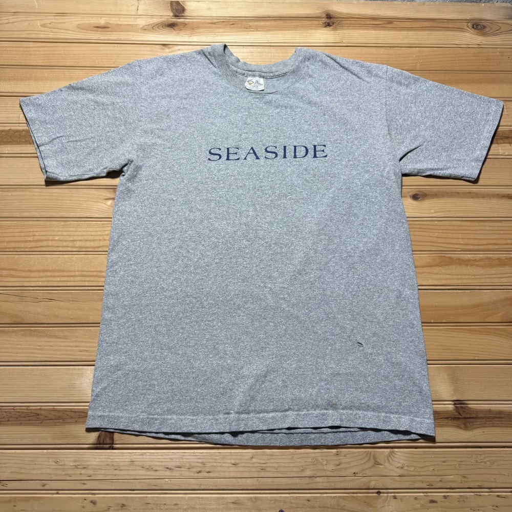 Vintage 90s Seaside Florida Beach Tropical Heather Souvenir T-Shirt USA - Large