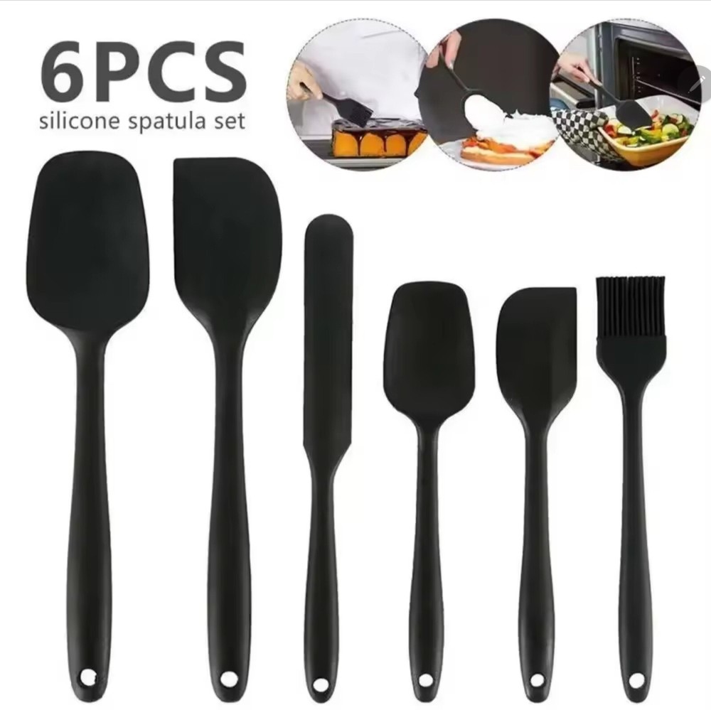 6 Pieces Silicon Spatula Heat Resistance  Non Stick Cooking Kitchen Utensil