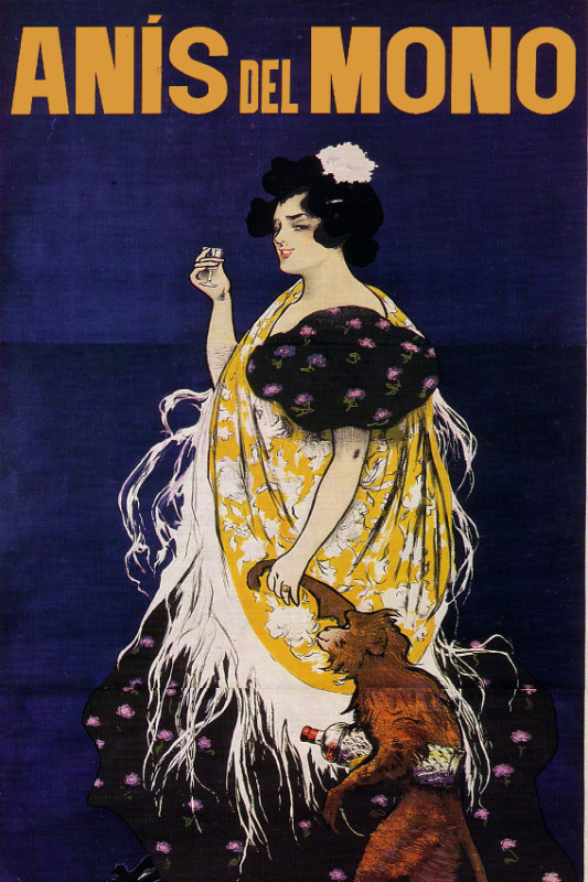 Vintage Spanish POSTER.Home wall.Anis del Mono Wine.Home Art Decor.503