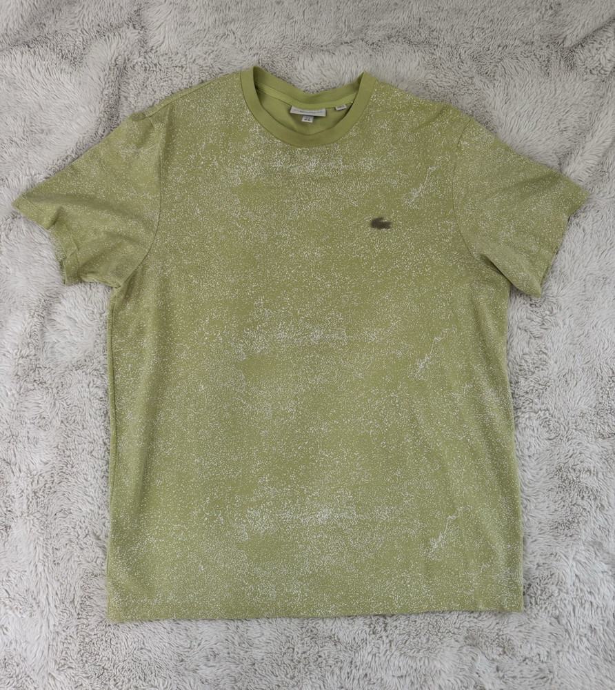 Lacoste Men's XL Regular Fit Green Crew Neck Short Sleeve Logo Graphic T-Shirt
