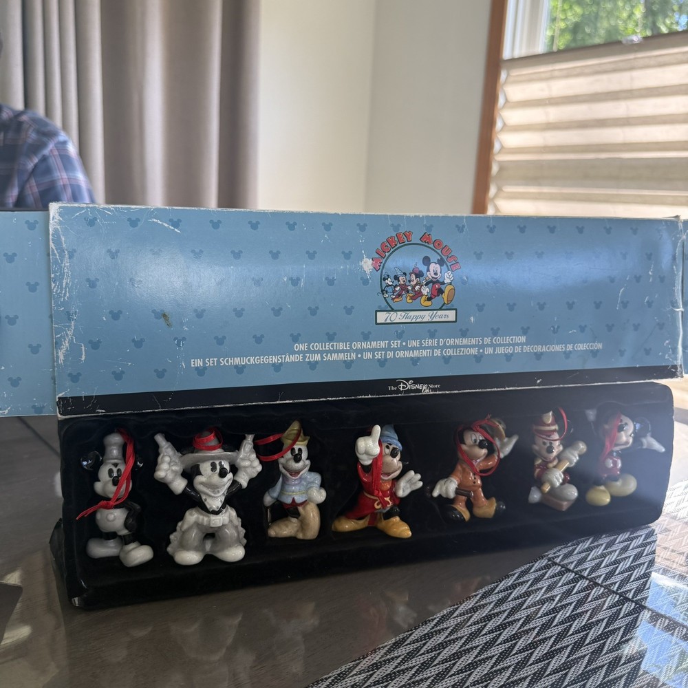 DISNEY Mickey Mouse Assorted￼ CHRISTMAS ORNAMENT SET Ceramic SRI LANKA Read