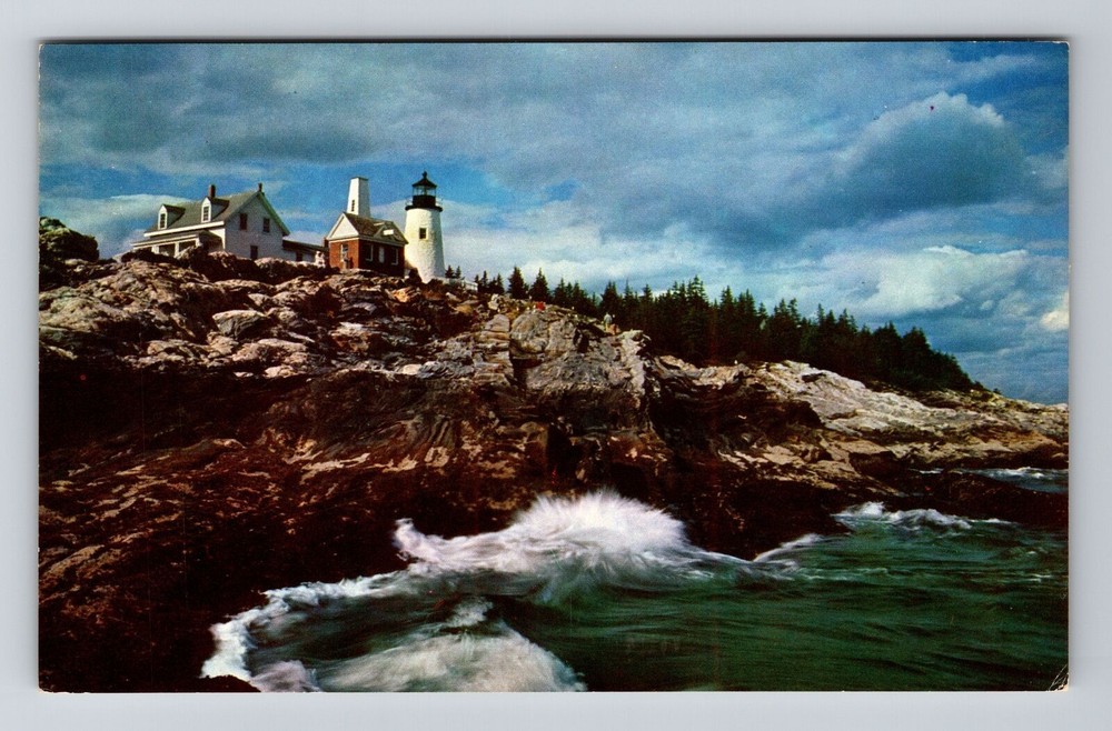 Pemaquid ME-Maine, Pemaquid Lighthouse, Vintage Postcard