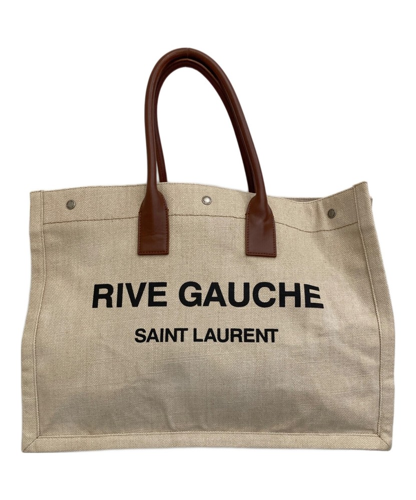 Saint Laurent Noe Rive Gauche Black Leather Tote Bag HOO34