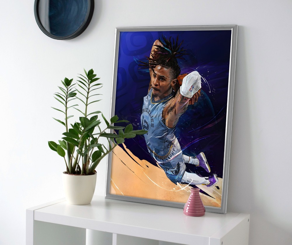 Ja Morant Dunk Poster or Canvas - Ja Morant Wall Art - Memphis Grizzlies Decor