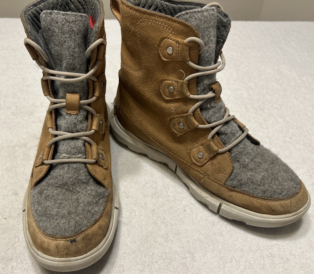 Sorel Womens Size 9.5 Brown Explorer II Joan Felt Waterproof Boots Casual Winter