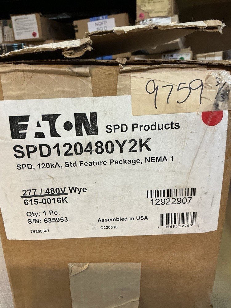 New Eaton SPD120480Y2K Surge Protective Device 120kA 480V/277V Wye 615-0016K