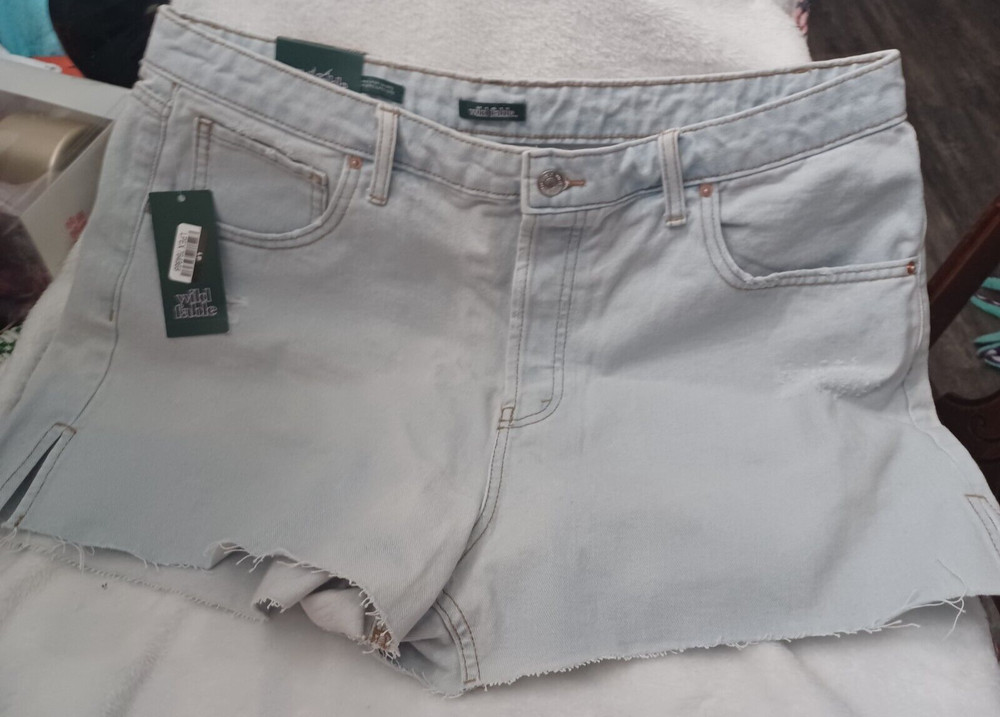 Wild Fable Shorts Womens Size 16 Cutoff Denim High-Rise Distressed Light Blue