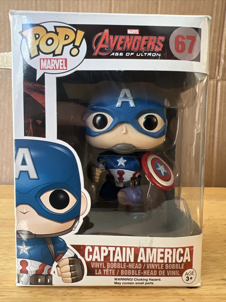 Funko Pop Marvel Avengers Age Of Ultron #67 Captain America Used Minor Box Dmg