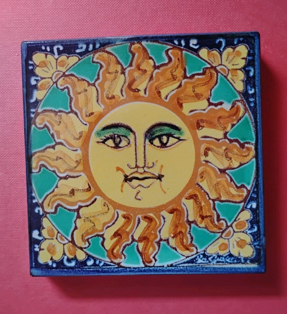 Cottura Italian Pottery  Sun Tile Terracotta Wall Plaque 4