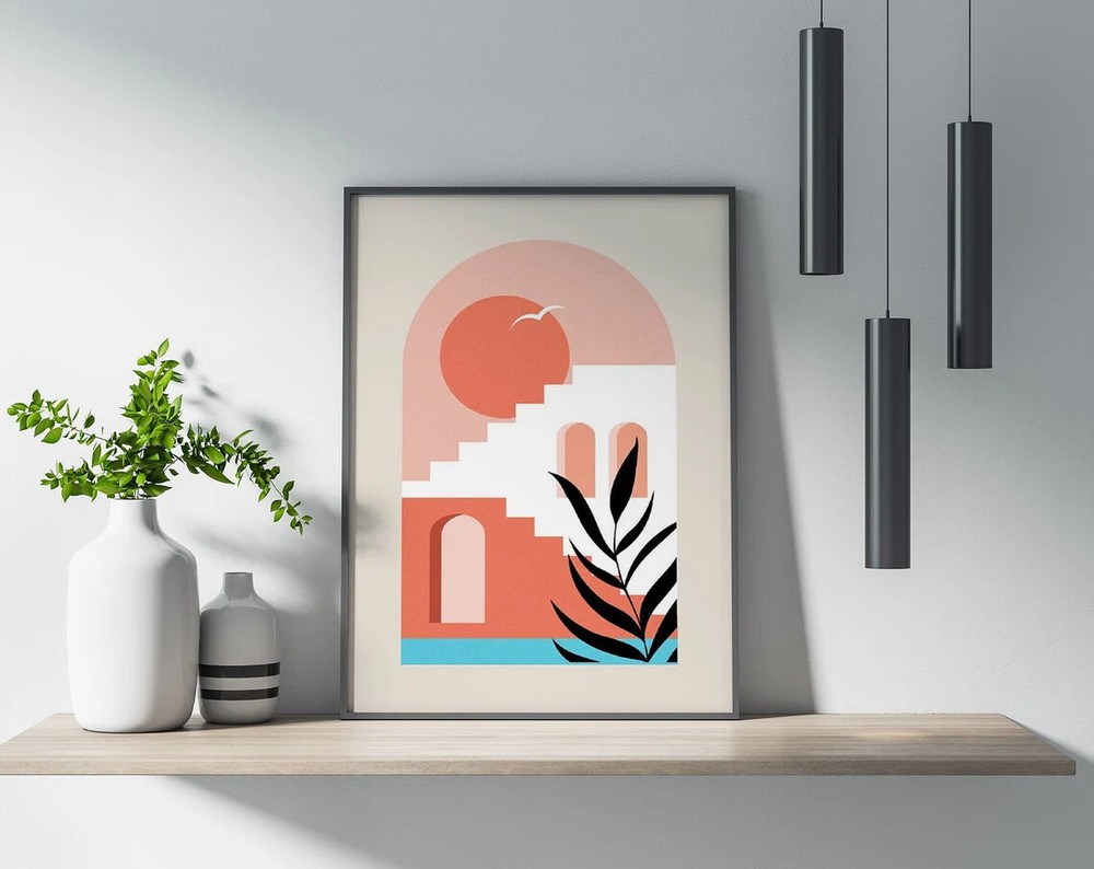 Illustration Minimalism Shapes Art Poster Premium Quality Choose your Size