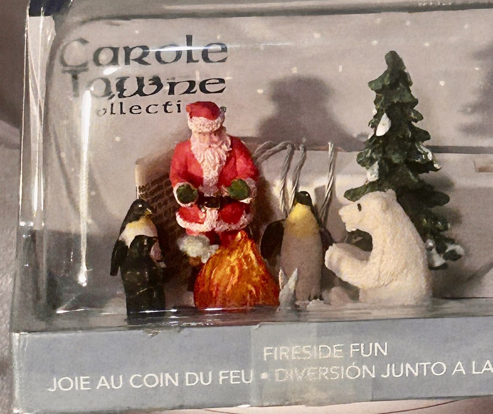 Lemax Retired Fireside Fun Santa & Friends Lit Christmas Table Accent-image