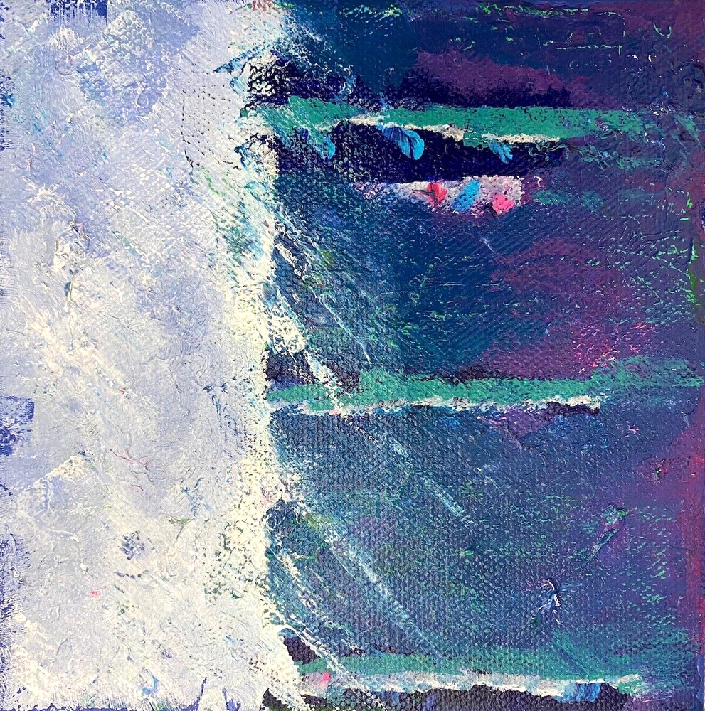 Abstract Art Original 6x6x1 One-of-a-Kind Painting by Caroline Grace Studio B2024LiS-image