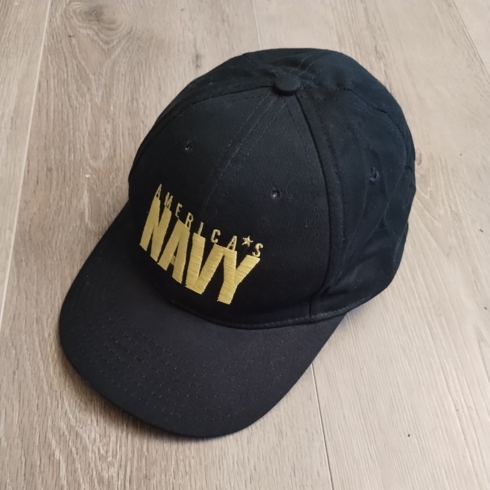 Americas Navy Hat Baseball Cap US United States Blue Gold USA Made Adjustable
