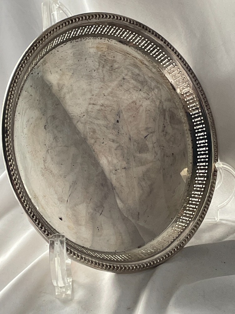 VINTAGE PIERCED WALLACE STERLING SILVER 6 INCH TRAY 108 GR - FREE SHIP