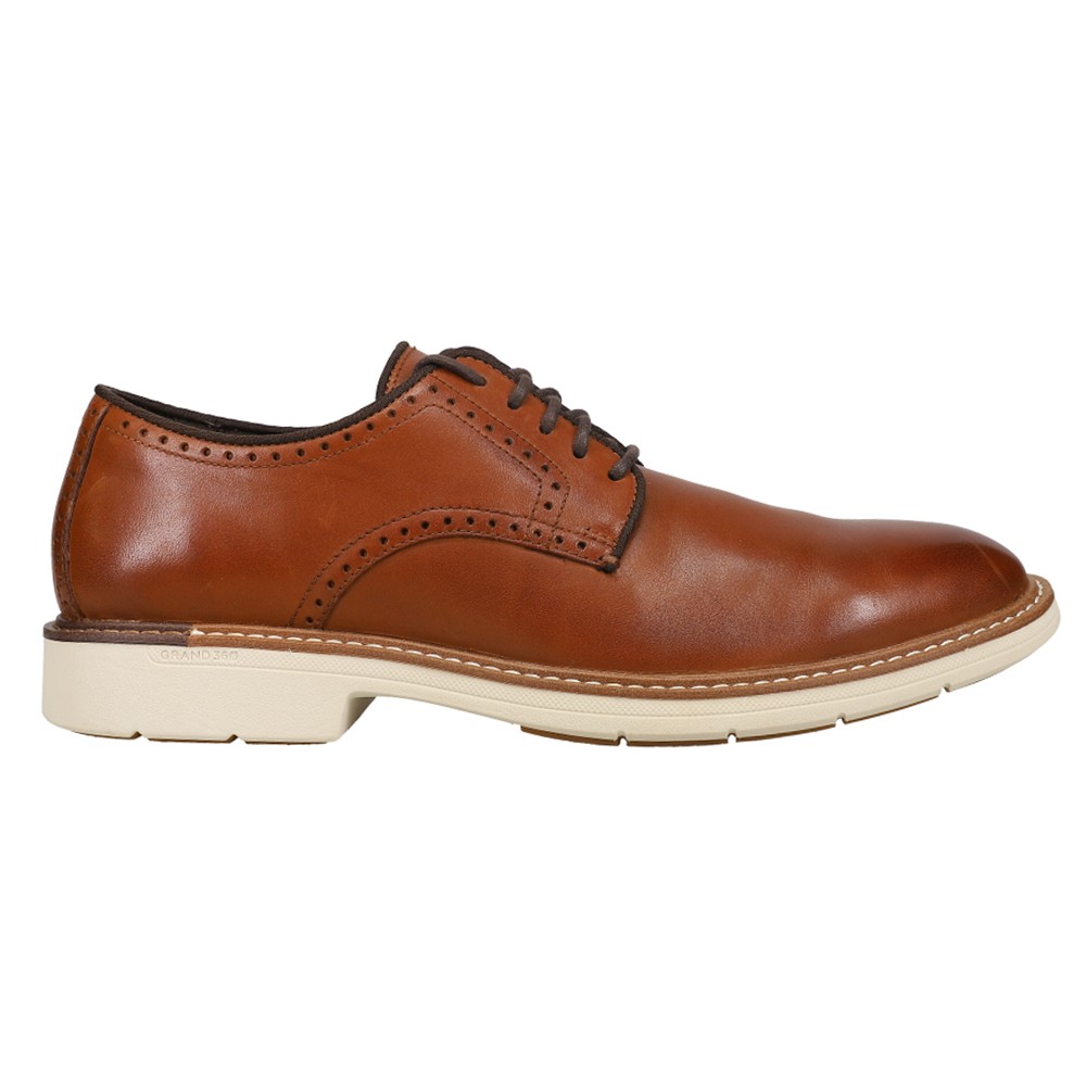 Cole Haan Go To Oxford Plain Toe Dress  Mens Brown Dress Shoes C34125