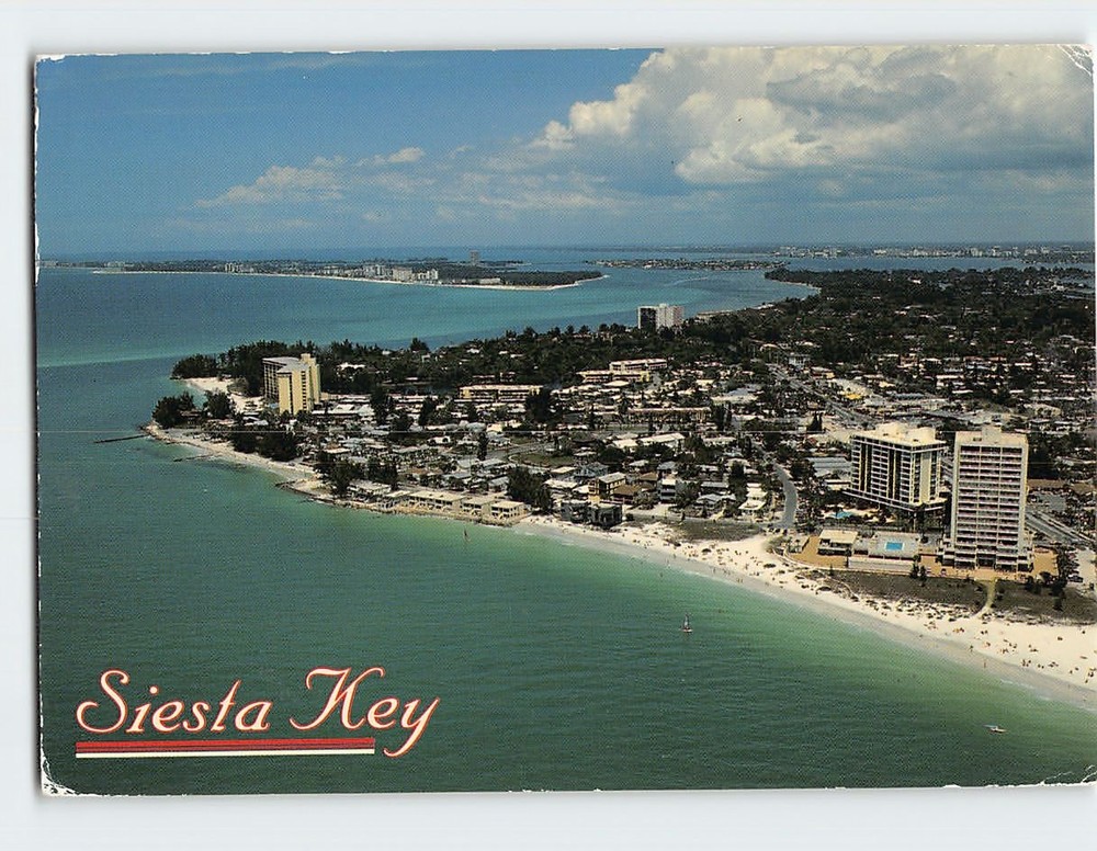 Postcard Aerial View Siesta Key Florida USA