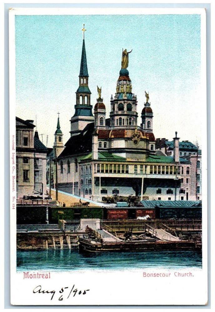 1905 Bonsecour Church Montreal Quebec Canada Antique Unposted Postcard