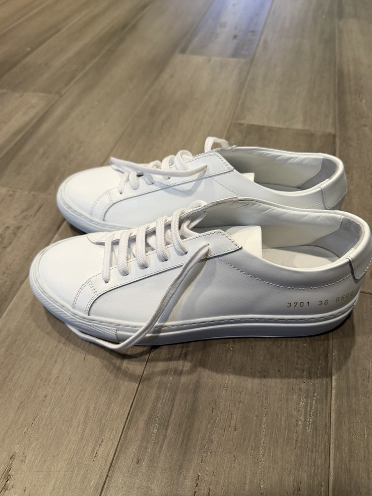 COMMON PROJECTS Women Original Achilles Leather Sneakers White Sz 36 $440 New-image