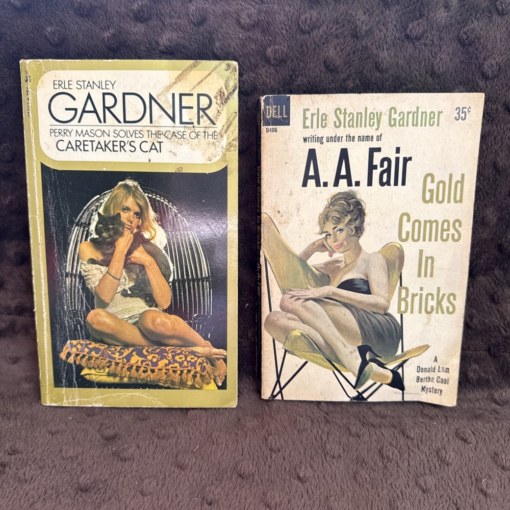 Lot Of 2- Erle Stanley Gardner Books  pulp novels Vintage