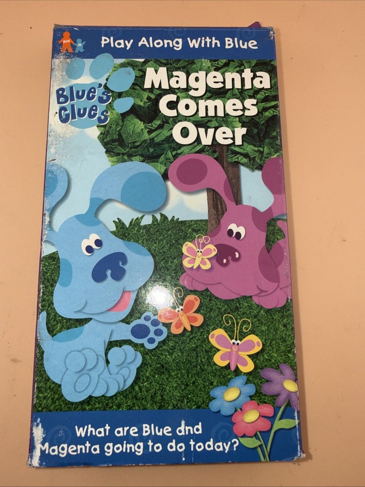 Blue's Clues Magenta Comes Over VHS 2000 Nick Jr Nickelodeon Blue Cartoon Film