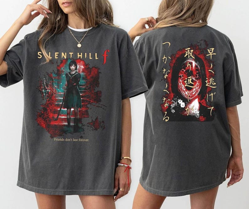 Silent Hill F Horror Game Vintage T-Shirt Hoodie