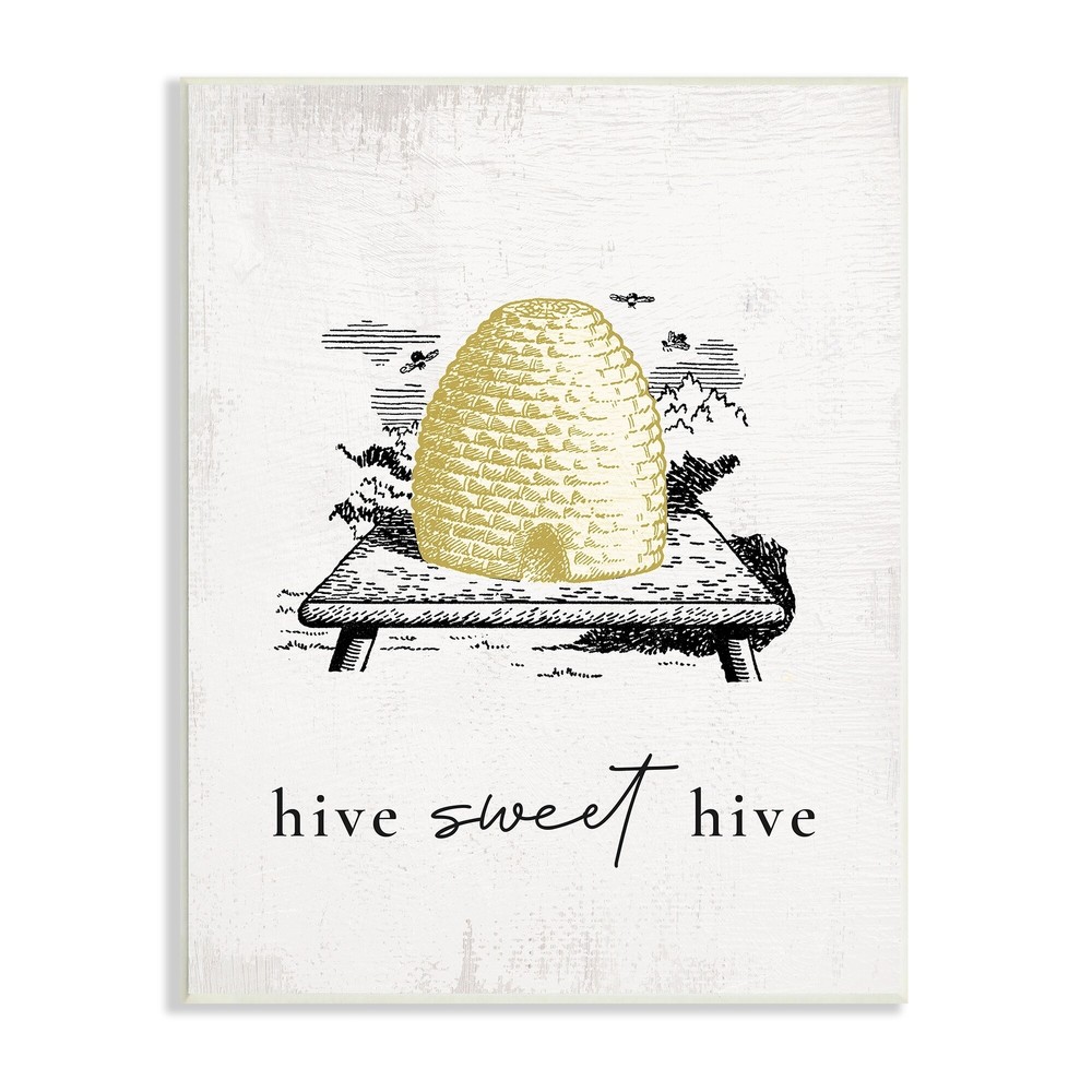 Stupell Hive Sweet Hive Vintage Beehive Illustration Bee Pun