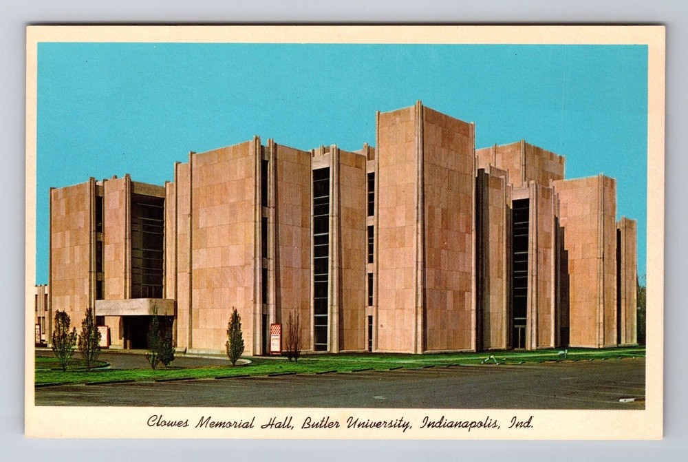 Indianapolis IN-Indiana, Butler University Campus, Clowes Hall Vintage Postcard