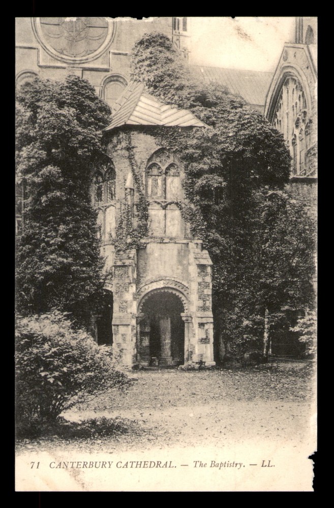 Canterbury Cathedral The Baptistry LL England Church Postcard UNP Divided