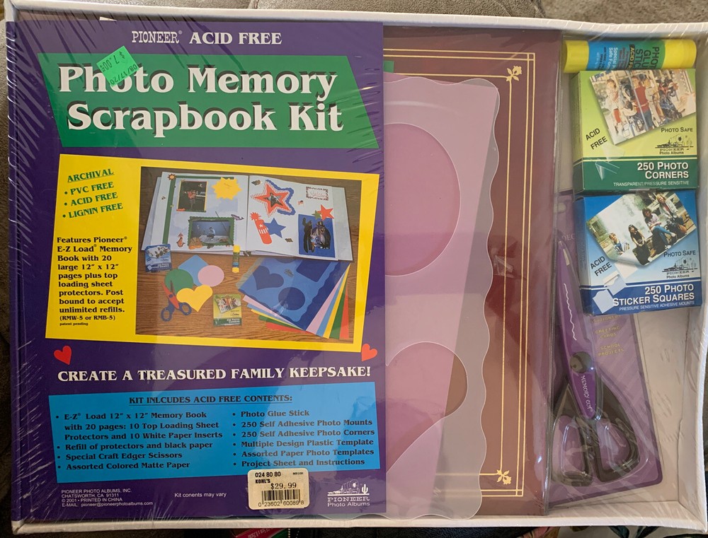PIONEER ACID FREE PHOTO MEMORY SCRAPBOOK KIT - NEW SEALED-image