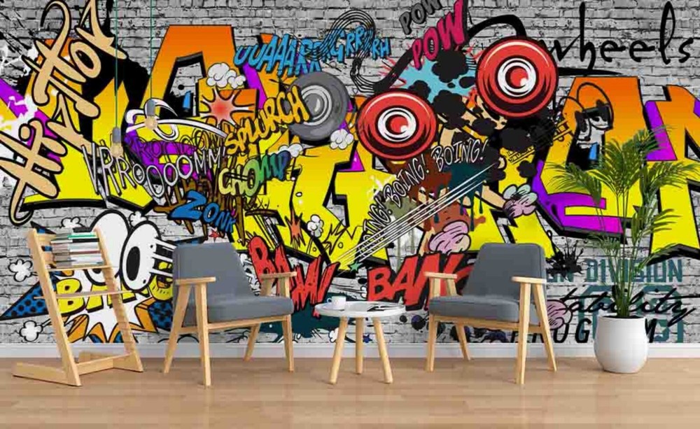 3D Abstract Color Music Graffiti Wall Murals Wallpaper Murals Wall Sticker 121-image