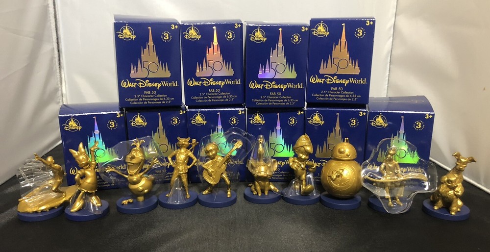 Walt Disney World 50th Anniversary Fab 50 Gold Figure Set Series 3