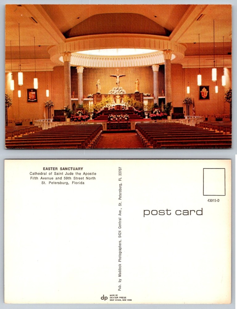 St. Petersburg FL Easter Sanctuary Cathedral St. Jude Apostle Chrome Postcard