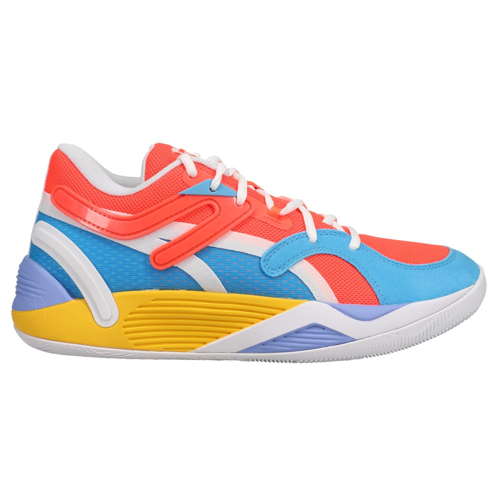 PUMA Trc Blaze Court Pop Art Basketball  Mens Blue, Red Sneakers Athletic Shoes