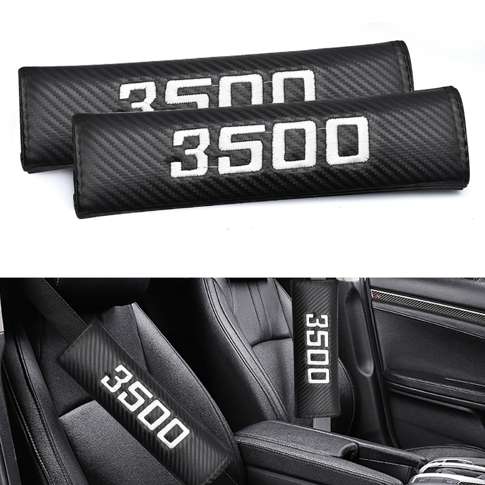 2PCS Carbon Fiber Car Seat Belt Pads Safety Belt Cover Protector For Ram 3500