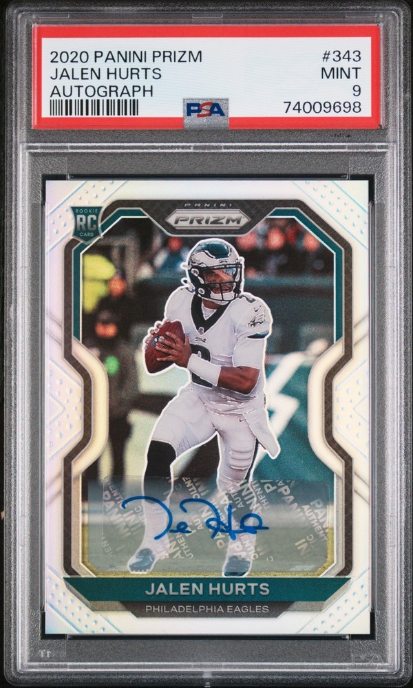 2020 Panini Prizm Jalen Hurts RC Rookie #343 Auto PSA 9 🔥