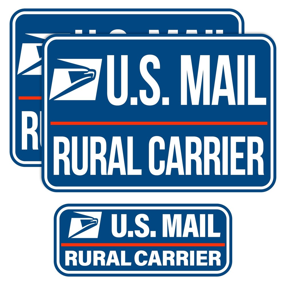 3 Pack Heavy Duty U.S. Mail Delivery Driver Magnetic Signs Rural Delivery