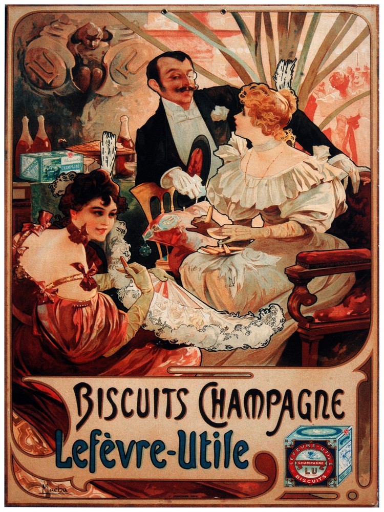 4366.Biscuits champagne.lefevre-utile.people.party.POSTER.decor Home Office art