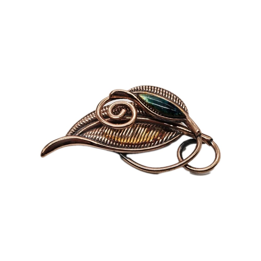 Matisse Renoir Modernist Copper Leaf Pin Brooch SIGNED Artist Vintage