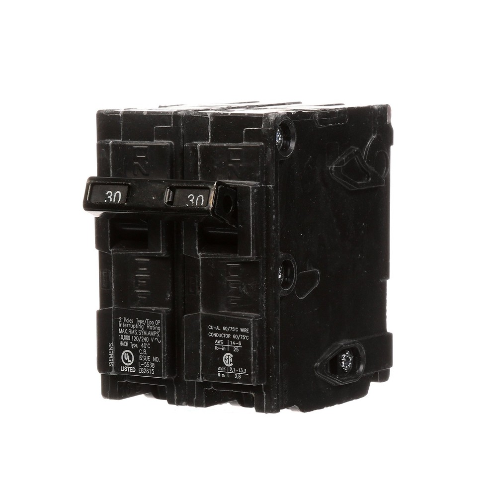 SIEMENS Q230 30-Amp Double Pole Type QP Circuit Breaker 30 Amp, black